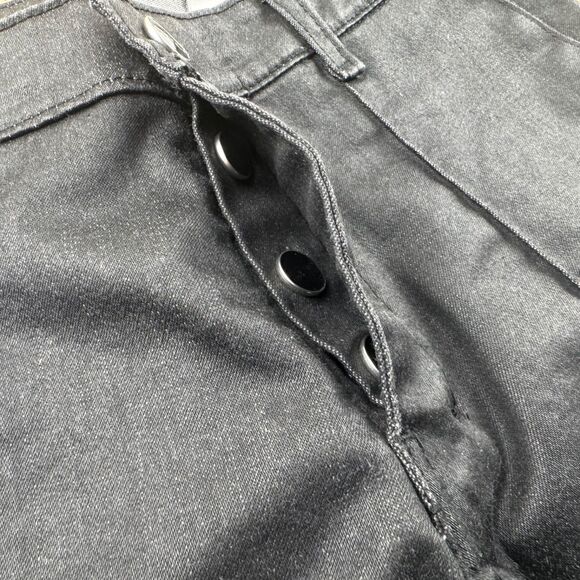 Rufskin Coal Waxed Denim Pants Men's 28X29 Black Straight Stretch SnapButton Fly - Picture 10 of 16